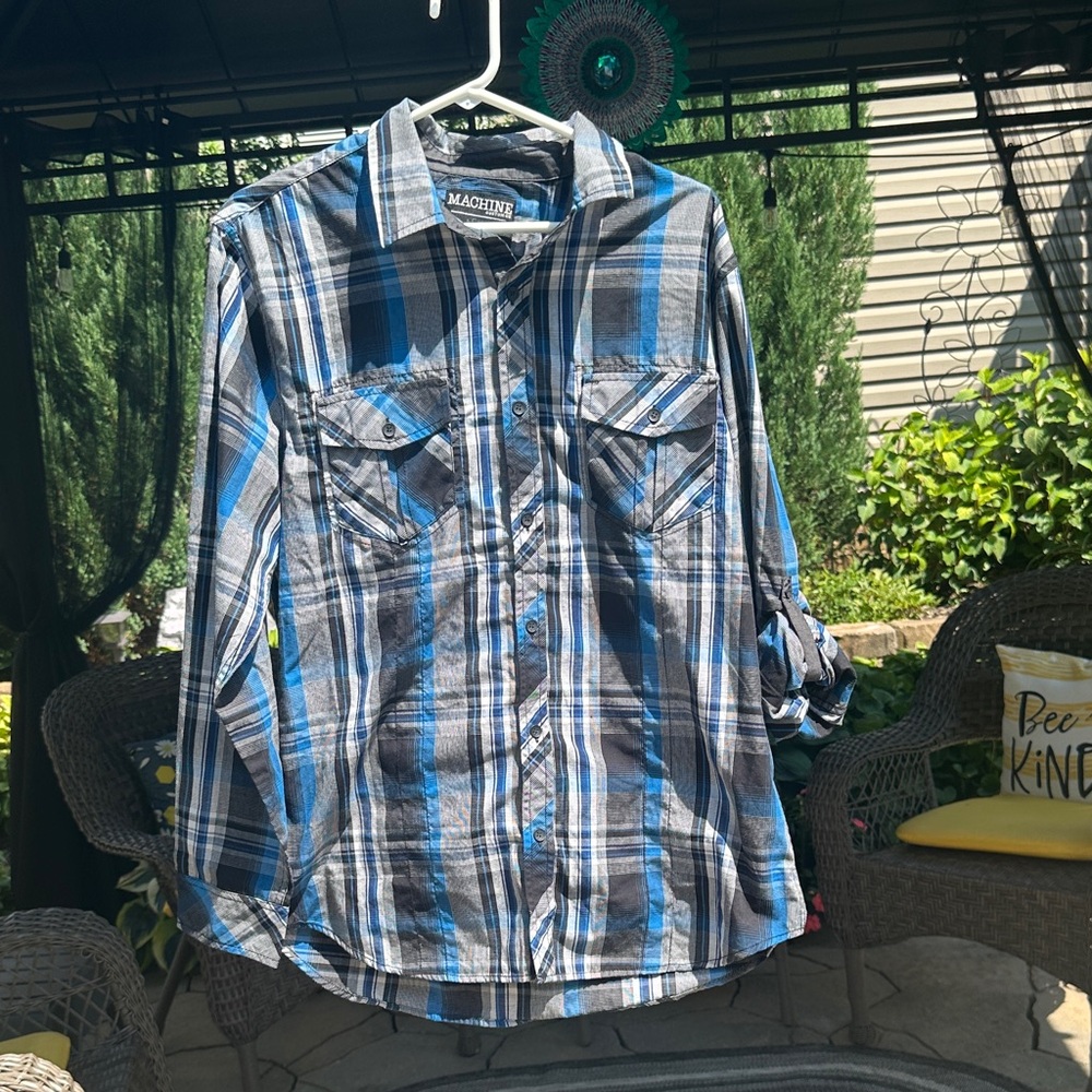 Machine Blue and Black Checkered Shirt